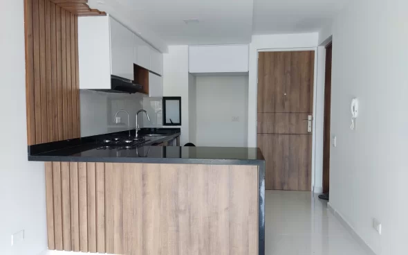 Acabados de cocina con apliques de madera